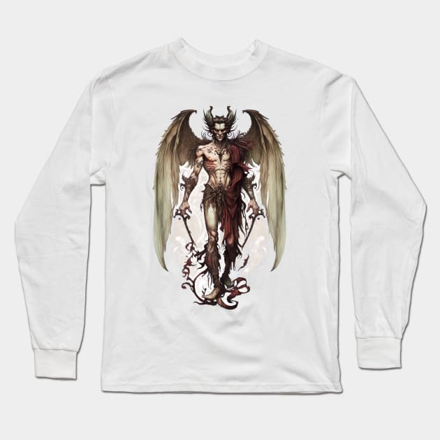 Lucifer Morningstar - The Fallen Angel Long Sleeve T-Shirt by YeCurisoityShoppe